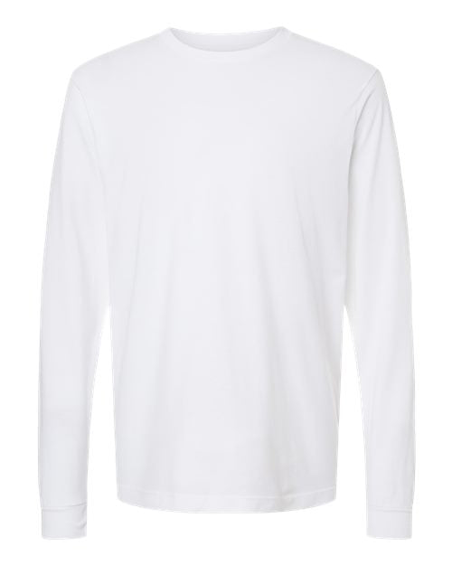 M&O 4501, Fine Jersey Long Sleeve T-shirt, Fine White