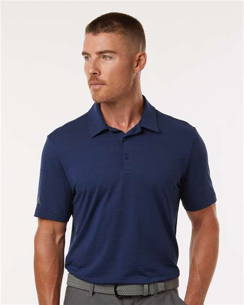 Adidas A704, Men's Textured Stripe Polo, Dark Blue