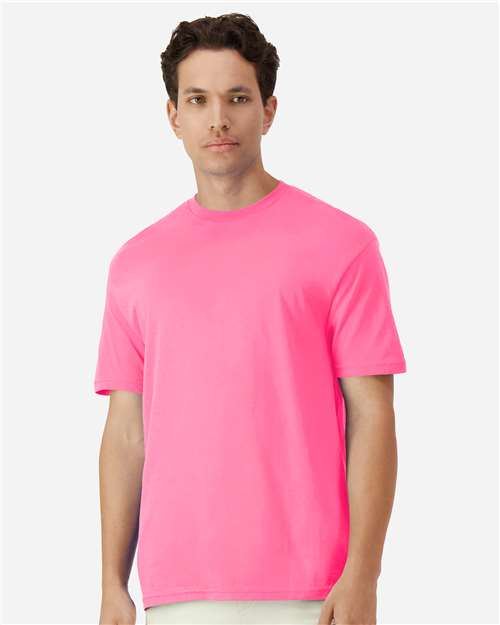 Gildan 3000, Unisex Light Cotton T-shirt, Safety Pink