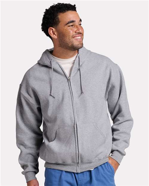 Unisex Rugged Full-Zip Hooded Sweatshirt - - 12542 Athletic Heather 01635 12-12.9 oz 2025 Fleece and Outerwear Fleece Fleece - Premium - Hood Full-Zips Hooded JERZEES Mens & Unisex Sustainable Materials Sweatshirts & Fleece Tops Z12MR Zips