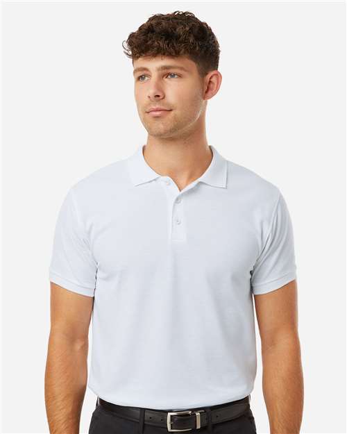 AllPro 62800, Men's Pique Polo, White