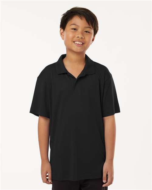 AllPro 41800Y, Youth Pro-lock Performance Polo, Black