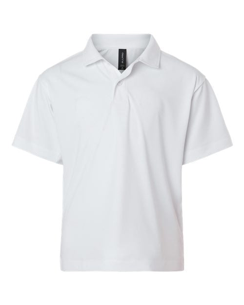 AllPro 41800Y, Youth Pro-lock Performance Polo, White