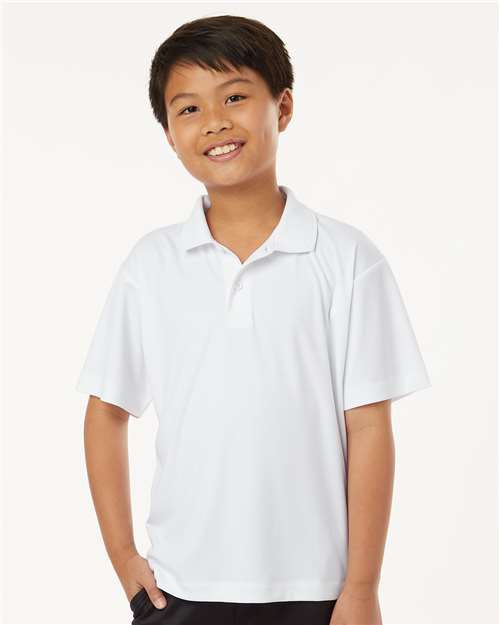 AllPro 41800Y, Youth Pro-lock Performance Polo, White