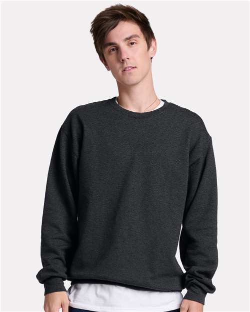 Unisex Ultimate CVC Crewneck Sweatshirt - - 12545 Black Ink Heather 01735 2025 Fleece and Outerwear 7-7.9 oz Cotton Cotton - Ringspun Crewneck Fleece Fleece - Premium - Crew IC48MR JERZEES Mens & Unisex Moisture-Management Playbook - School & Team Back to School K-12 Playbook - School & Teams Playbook Summer to School Polyester Preshrunk Pullovers Sustainable Materials Sweatshirts Sweatshirts & Fleece Tear Away Tops