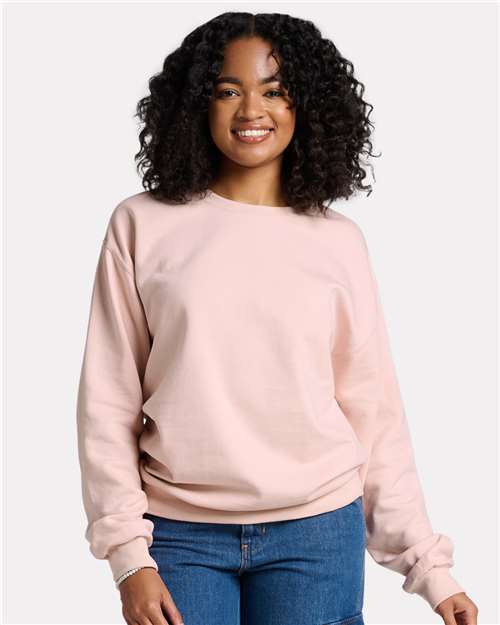 Unisex Ultimate CVC Crewneck Sweatshirt - - 12545 Blush Pink 01735 2025 Fleece and Outerwear 7-7.9 oz Cotton Cotton - Ringspun Crewneck Fleece Fleece - Premium - Crew IC48MR JERZEES Mens & Unisex Moisture-Management Playbook - School & Team Back to School K-12 Playbook - School & Teams Playbook Summer to School Polyester Preshrunk Pullovers Sustainable Materials Sweatshirts Sweatshirts & Fleece Tear Away Tops