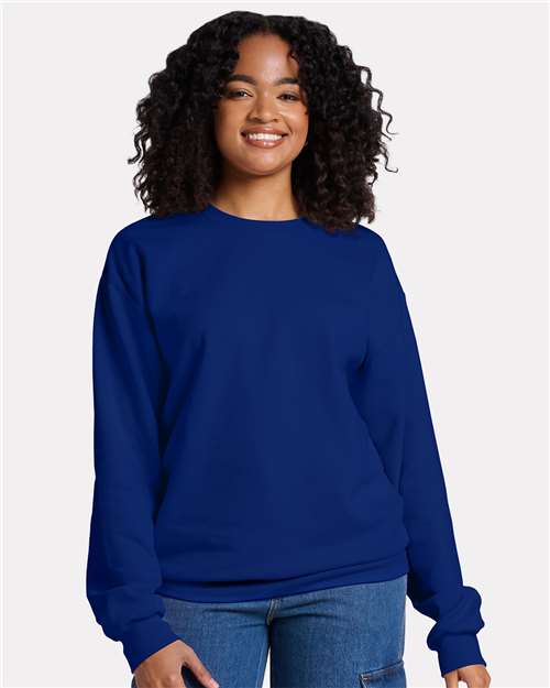 Unisex Ultimate CVC Crewneck Sweatshirt - - 12545 Orchid 01735 2025 Fleece and Outerwear 7-7.9 oz Cotton Cotton - Ringspun Crewneck Fleece Fleece - Premium - Crew IC48MR JERZEES Mens & Unisex Moisture-Management Playbook - School & Team Back to School K-12 Playbook - School & Teams Playbook Summer to School Polyester Preshrunk Pullovers Sustainable Materials Sweatshirts Sweatshirts & Fleece Tear Away Tops