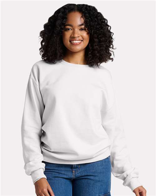 Unisex Ultimate CVC Crewneck Sweatshirt - - 12545 White 01735 2025 Fleece and Outerwear 7-7.9 oz Cotton Cotton - Ringspun Crewneck Fleece Fleece - Premium - Crew IC48MR JERZEES Mens & Unisex Moisture-Management Playbook - School & Team Back to School K-12 Playbook - School & Teams Playbook Summer to School Polyester Preshrunk Pullovers Sustainable Materials Sweatshirts Sweatshirts & Fleece Tear Away Tops