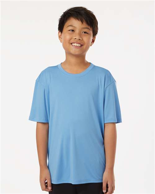 AllPro 48000Y, Youth Pro-lock Performance T-shirt, Carolina Blue
