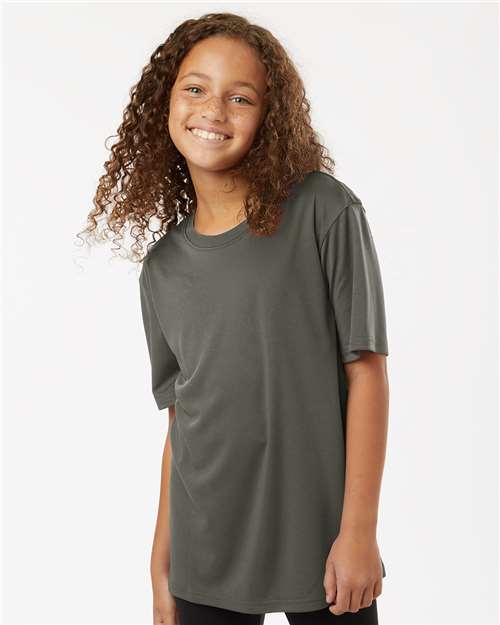 AllPro 48000Y, Youth Pro-lock Performance T-shirt, Charcoal