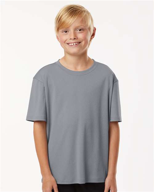 AllPro 48000Y, Youth Pro-lock Performance T-shirt, Heather Steel