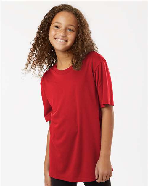 AllPro 48000Y, Youth Pro-lock Performance T-shirt, Red