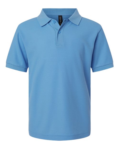 AllPro 62800Y, Youth Pique Polo, Carolina Blue