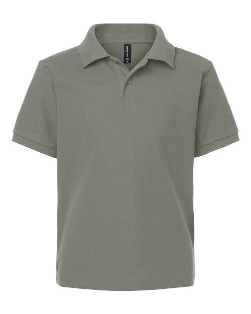 AllPro 62800Y, Youth Pique Polo, Greystone