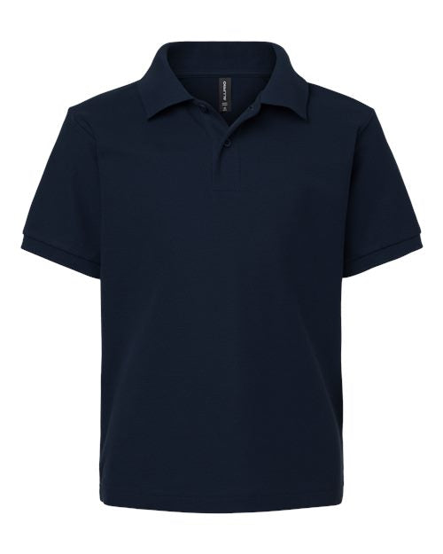 AllPro 62800Y, Youth Pique Polo, Navy