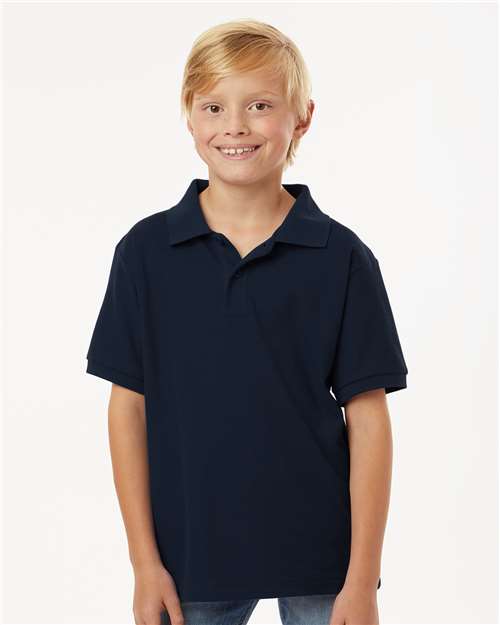 AllPro 62800Y, Youth Pique Polo, Navy
