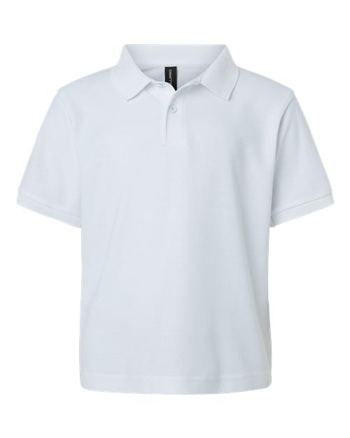 AllPro 62800Y, Youth Pique Polo, White