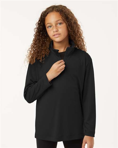 AllPro 41870Y, Youth Pro-lock Performance Quarter-zip Pullover, Black