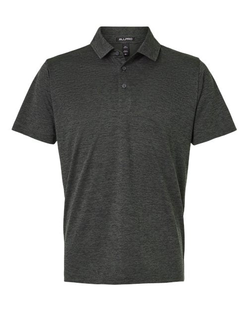 AllPro 4HM00, Men's Pro-lock Performance Mélange Polo, Black Melange