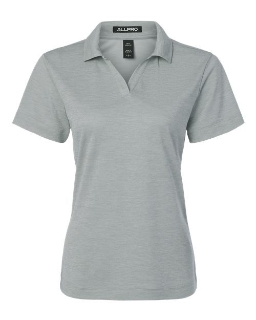 AllPro 4HM00L, Women's Pro-lock Performance Mélange Polo, Silver Melange