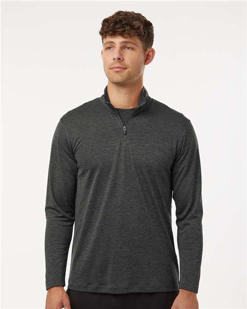 AllPro 4HM700, Men's Pro-lock Performance Mélange Quarter-zip Pullover, Black Melange