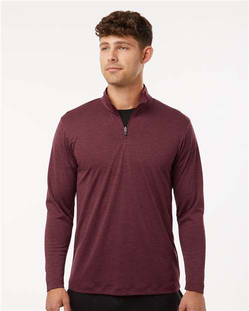 AllPro 4HM700, Men's Pro-lock Performance Mélange Quarter-zip Pullover, Maroon Melange