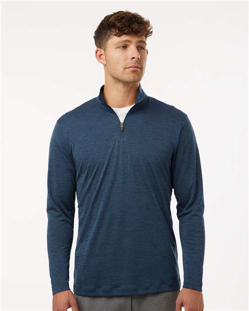 AllPro 4HM700, Men's Pro-lock Performance Mélange Quarter-zip Pullover, Navy Melange