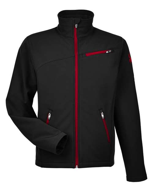 Spyder 187334, Men's Transport Soft Shell Jacket, Black/ Red