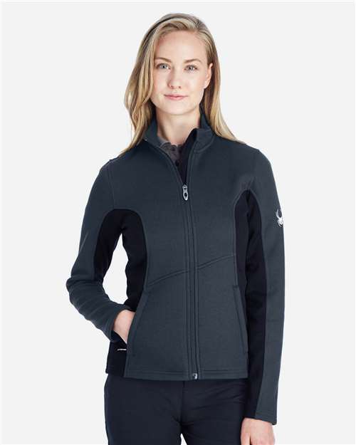 Women's Constant Full-Zip Sweater Fleece Jacket - - 12719 Frontier Black White 187335 440A0 AB Retail Exclusive Brands Activewear CA New ab Fleece Full-Zips Jackets New AB Outerwear S&S Deep Deals S&S Exclusive Brands Spyder Womens Zips