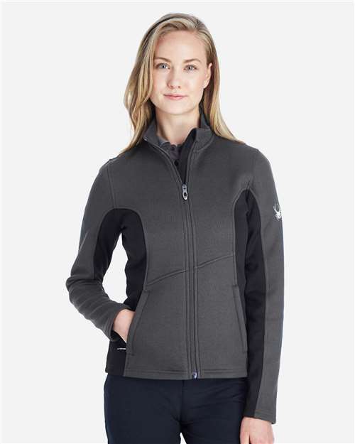 Women's Constant Full-Zip Sweater Fleece Jacket - - 12719 Polar Black White M 187335 440A0 AB Retail Exclusive Brands Activewear CA New ab Fleece Full-Zips Jackets New AB Outerwear S&S Deep Deals S&S Exclusive Brands Spyder Womens Zips