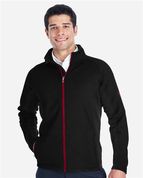 Spyder 187330, Men's Constant Full-zip Sweater Fleece Jacket, Black/ Red