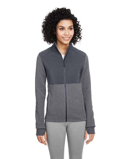 Women's Pursuit Jacket - - 12733 Black Heather Polar 462A0 AB Retail Exclusive Brands CA New ab Fleece Full-Zips Jackets New AB Outerwear S&S Deep Deals S&S Exclusive Brands s17299 Spyder Thumbholes Visible Logos Womens Zips