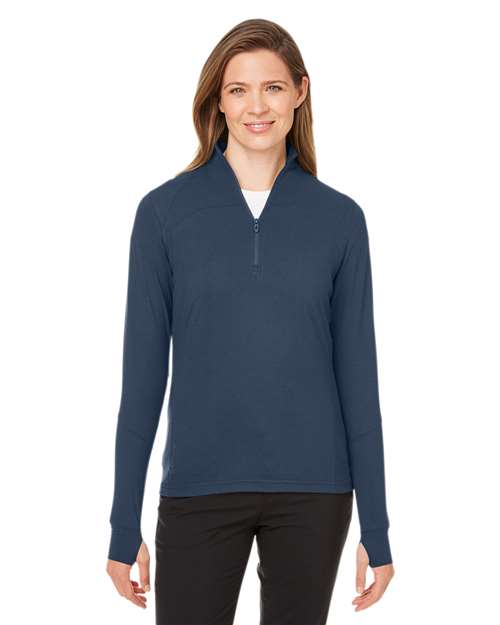 Women's Spyre Quarter-Zip Pullover - - 12767 Frontier Frost M 475A0 5-5.9 oz AB Retail Exclusive Brands CA New ab Jackets New AB Polyester Pullovers Quarter-Zips S&S Deep Deals S&S Exclusive Brands S17917 Spandex Spyder Sun/UV Protection Thumbholes Tops Visible Logos Womens Zips