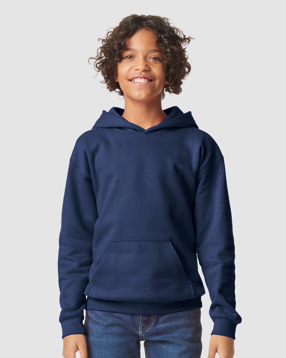 Gildan SF500B, Youth Softstyle Midweight Hooded Sweatshirt, Black