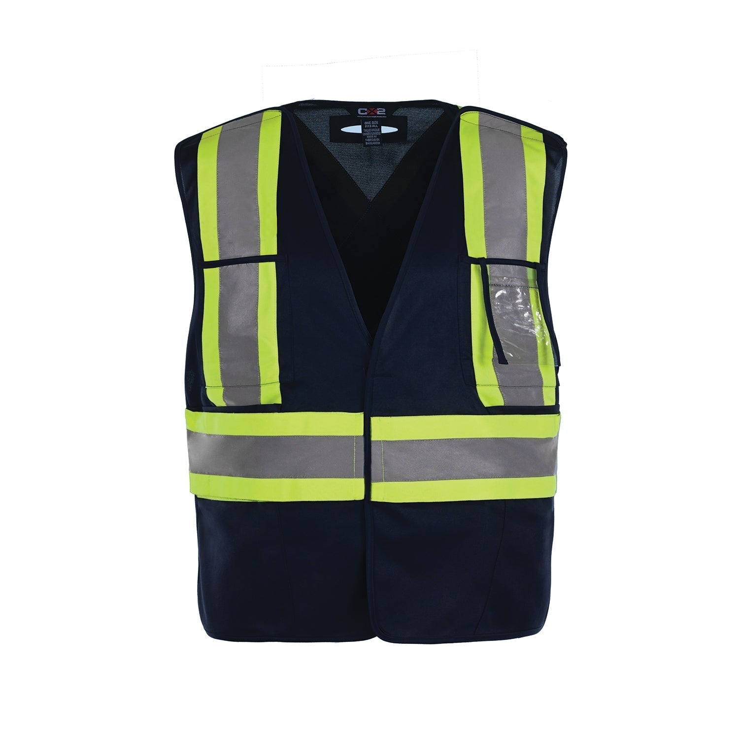 L01170 - Protector - Tricot Hi-Vis 5 Point Tear Away Vest - One Size Navy AS 1170 construction vest CX2 Hi-Vis