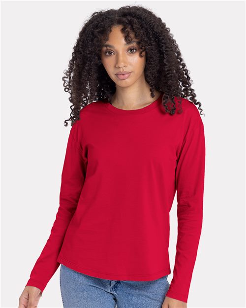Women's Cotton Relaxed Long Sleeve T-Shirt - - 11740 04418 3911 4-4.9 oz Back to School 2025 CA Best Selling Brands CA New ab Cotton Cotton - 100% Cotton - Ringspun Crewneck Eco-Friendly Fashion T-Shirts Long Sleeves Next Level Relaxed Side Seams Socially Conscious Manufacturing Sustainable Manufacturing Sustainable Styles T-Shirts T-Shirts - Long Sleeve Tear Away Tops Womens