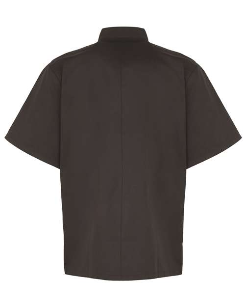 Artisan Collection by Reprime RP664, Unisex Ten Studded Front Short Sleeve Chef Coat, Black