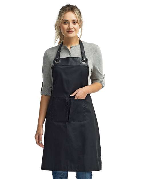 Artisan Collection by Reprime RP123, Espresso Bib Apron, Black/ Black