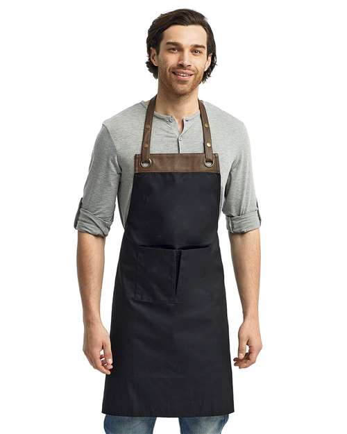 Artisan Collection by Reprime RP123, Espresso Bib Apron, Black/ Brown