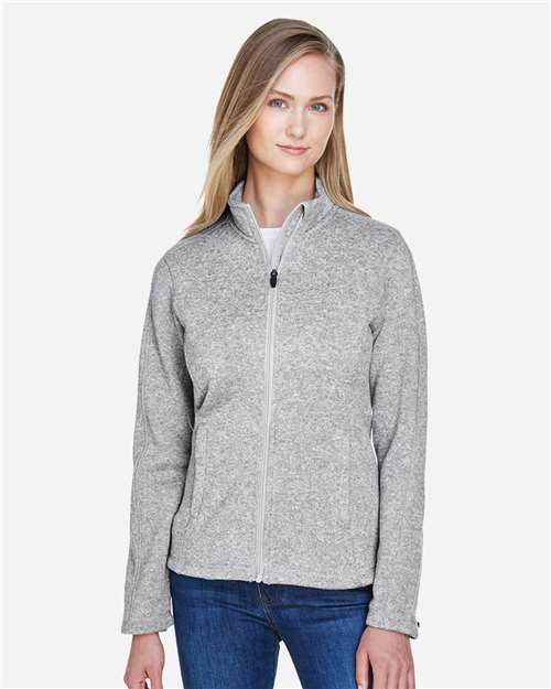 Devon & Jones DG793W, Women's Bristol Full-zip Sweater Fleece Jacket, Grey Heather