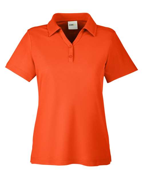 CORE365 CE112W, Women's Fusion Chromasoft Pique Polo, Campus Orange