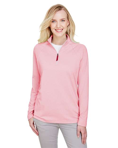 Women's CrownLux Performance® Clubhouse Micro-Stripe Quarter-Zip Pullover - - 13187 Red 2025 Fleece Guide 2025 Fleece Guide Retail 2025 Fleece Guide Retail - Quarter-Zips 663B2 8-8.9 oz AB Exclusive Brands CA New ab Devon & Jones DG480W Long Sleeves Moisture-Management New AB Performance Polos & Knits Polyester Pullovers Quarter-Zips Raglans S&S Exclusive Brands Spandex Sun/UV Protection Tops Womens Zips