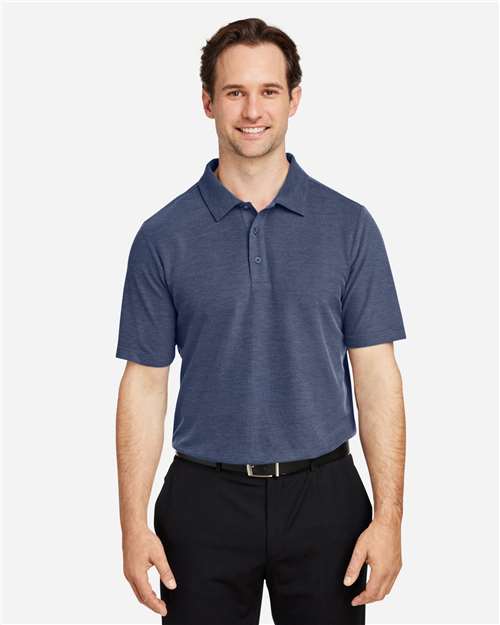 CORE365 CE112, Men's Fusion Chromasoft Pique Polo, Classic Navy Heather
