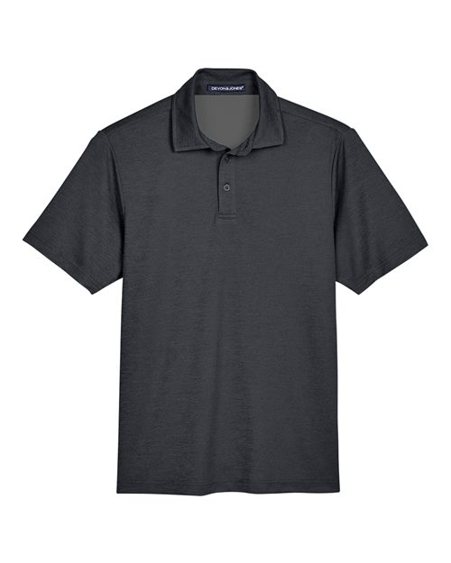 Devon & Jones DG22, Men's Crownlux Performance Address Mélange Polo, Black Melange