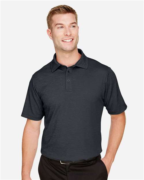 Devon & Jones DG22, Men's Crownlux Performance Address Mélange Polo, Black Melange