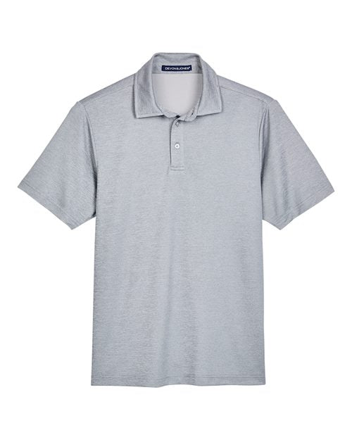 Devon & Jones DG22, Men's Crownlux Performance Address Mélange Polo, Grey Melange