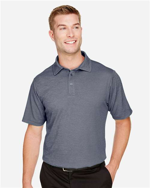 Devon & Jones DG22, Men's Crownlux Performance Address Mélange Polo, Navy Melange