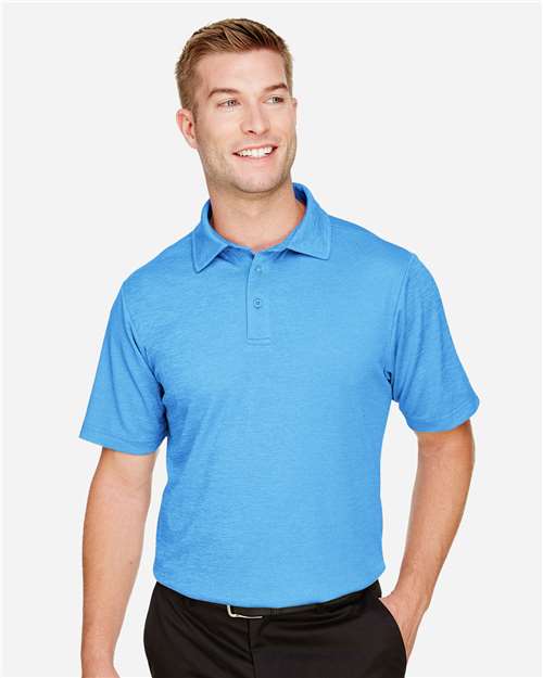 Devon & Jones DG22, Men's Crownlux Performance Address Mélange Polo, Ocean Blue Melange