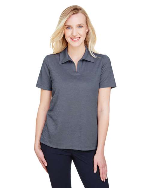 Women's CrownLux Performance® Address Melange Polo - - 13197 Navy Heather 2025 Polo Guide 2025 Polo Guide Uniforms 2025 Polo Guide Uniforms - Corporate & Business 4-4.9 oz 647B2 AB Exclusive Brands CA New ab Devon & Jones DG22W Mesh Moisture-Management New AB Performance Polos Polos & Knits Polyester - 100% S&S Exclusive Brands Short Sleeves Side Seams Sport Shirts Sun/UV Protection Tops Womens
