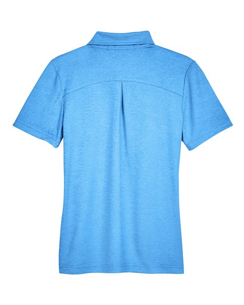 Devon & Jones DG22W, Women's Crownlux Performance Address Melange Polo, Ocean Blue Melange